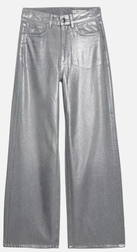 Silber metallic wide - wide, leg