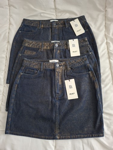 Jeans rock neu blau gold - neu,, blau/gold