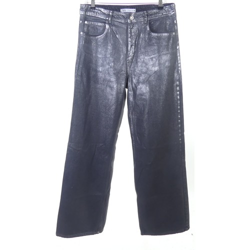 Zara jeans denim metallic - zara,